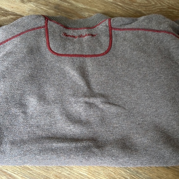 🌴Mens Tommy Bahama Reversible Quarter Zip Pullover Red Grey Beach - Picture 5 of 7